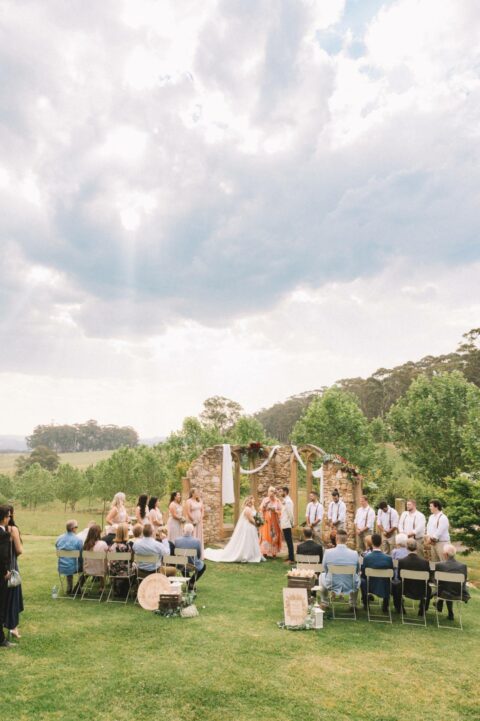 moss vale outdoor wedding underneath the clouds